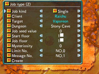 Job editor debug menu