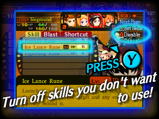 Etrian 1 - Limiting skill usage tutorial 1.png