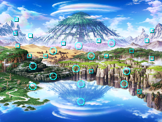 Etrian 2 - Lakeside Wharf map with dungeon locations.png