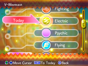 The V-Wavecast on the bottom screen.